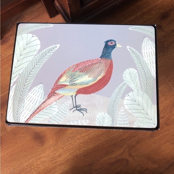 Vintage Bird Cord-backed placemats set of 4 - Picture 1 of 4